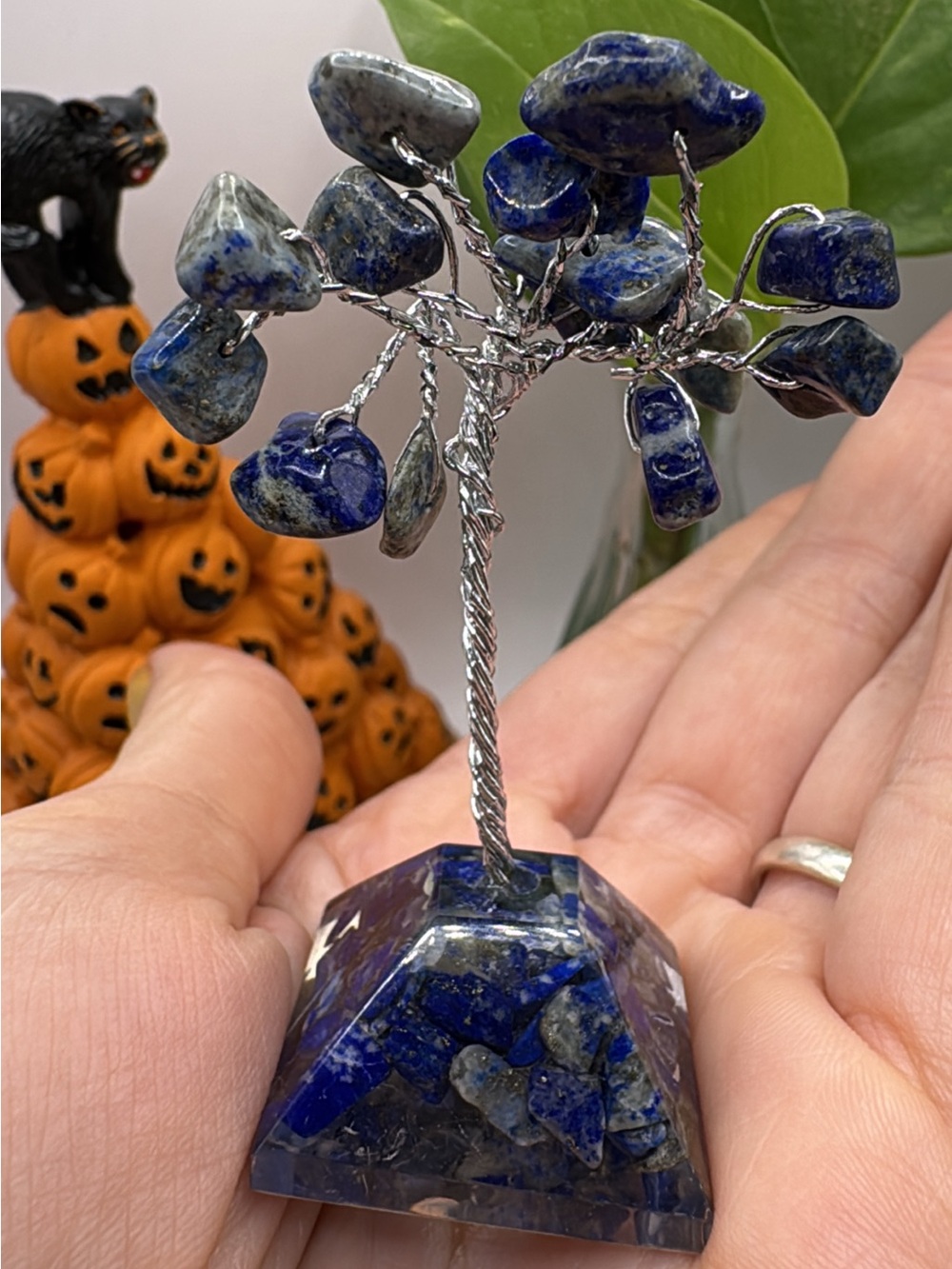 Lapis Lazuli Gemstone Tree Figurine - Blue
